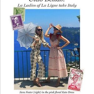 La Ligne Kate floral midi dress in cherry red